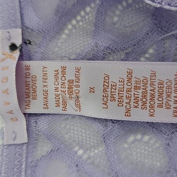 Savage X Fenty Lavendar & Lace Floral Feminine Sexy Panties Sz: 2X - Picture 3 of 8